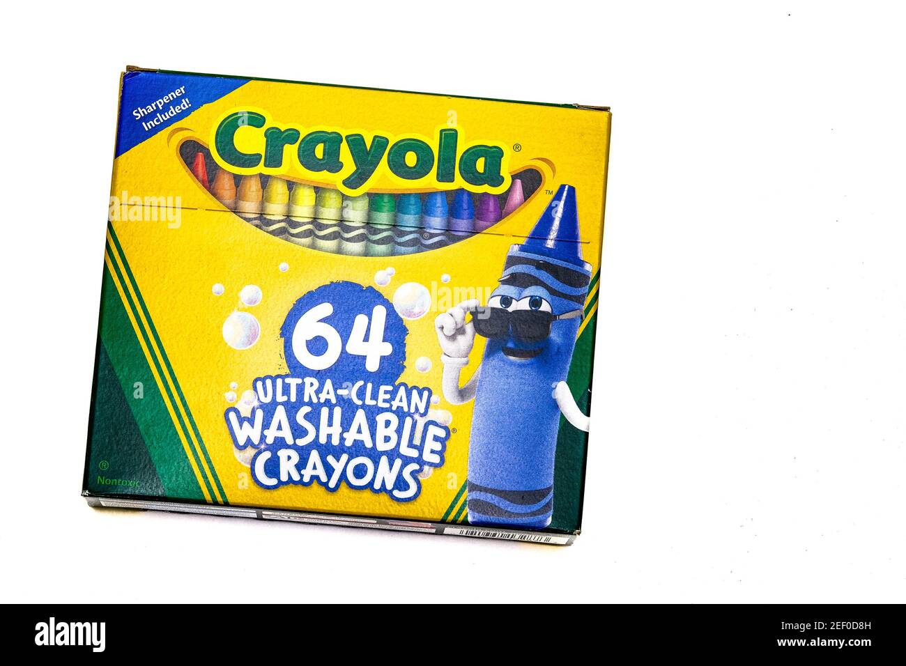 64 couleurs de crayon Banque D'Images