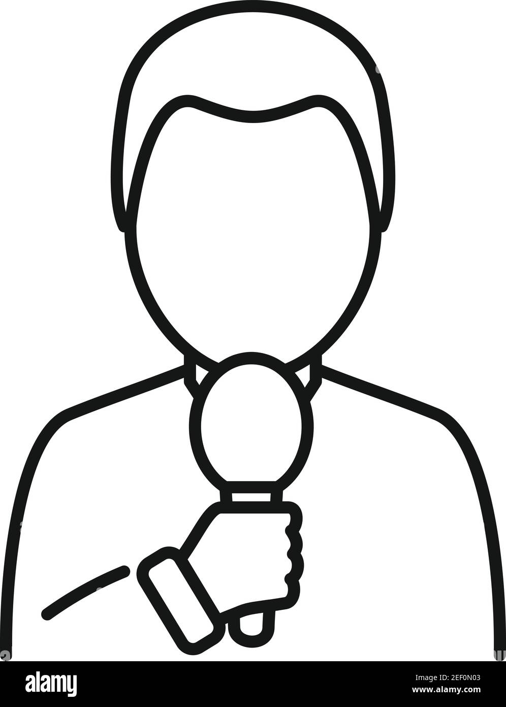 Icône de présentateur TV, style de contour Illustration de Vecteur