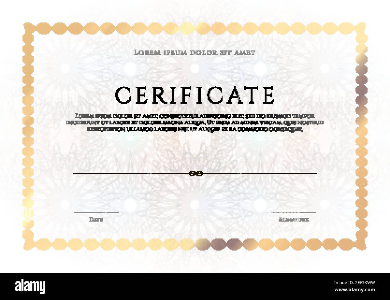 Modèle de certificat de luxe gagnant, diplôme vierge avec textplace Illustration de Vecteur