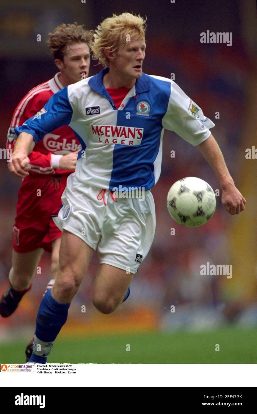 Football - saison 95/96 crédit obligatoire:action Images Colin Hendry - Blackburn Rovers Banque D'Images
