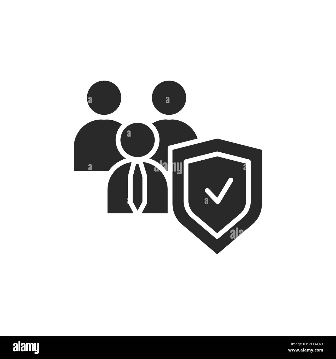 Icône de ligne de couleur d'assurance personnes. Elément vectoriel isolé. Pictogramme de contour pour la page Web, l'application mobile, la promotion Illustration de Vecteur