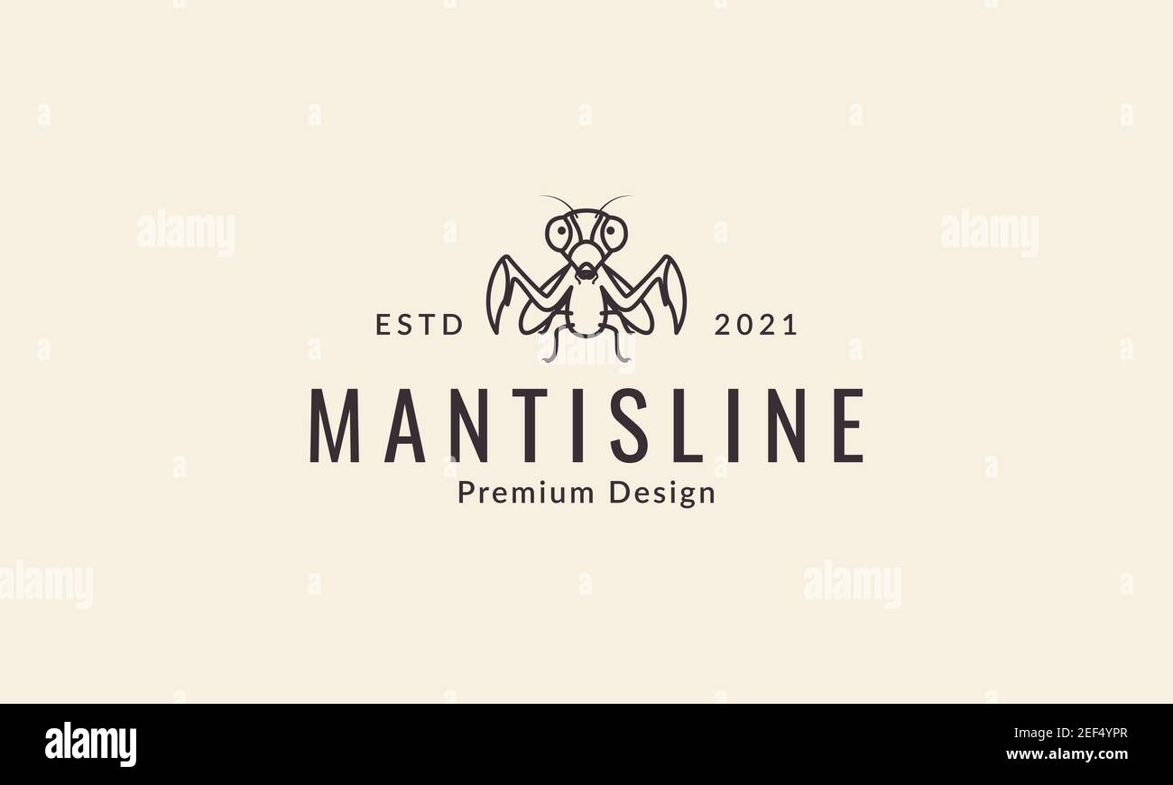 insectes animaux mantis lignes logo design vecteur icône symbole illustration Illustration de Vecteur
