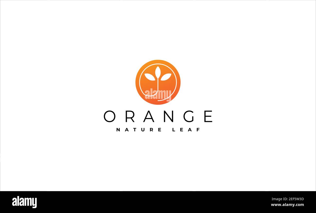 Illustration de la conception vectorielle du logo LEAF orange Banque D'Images