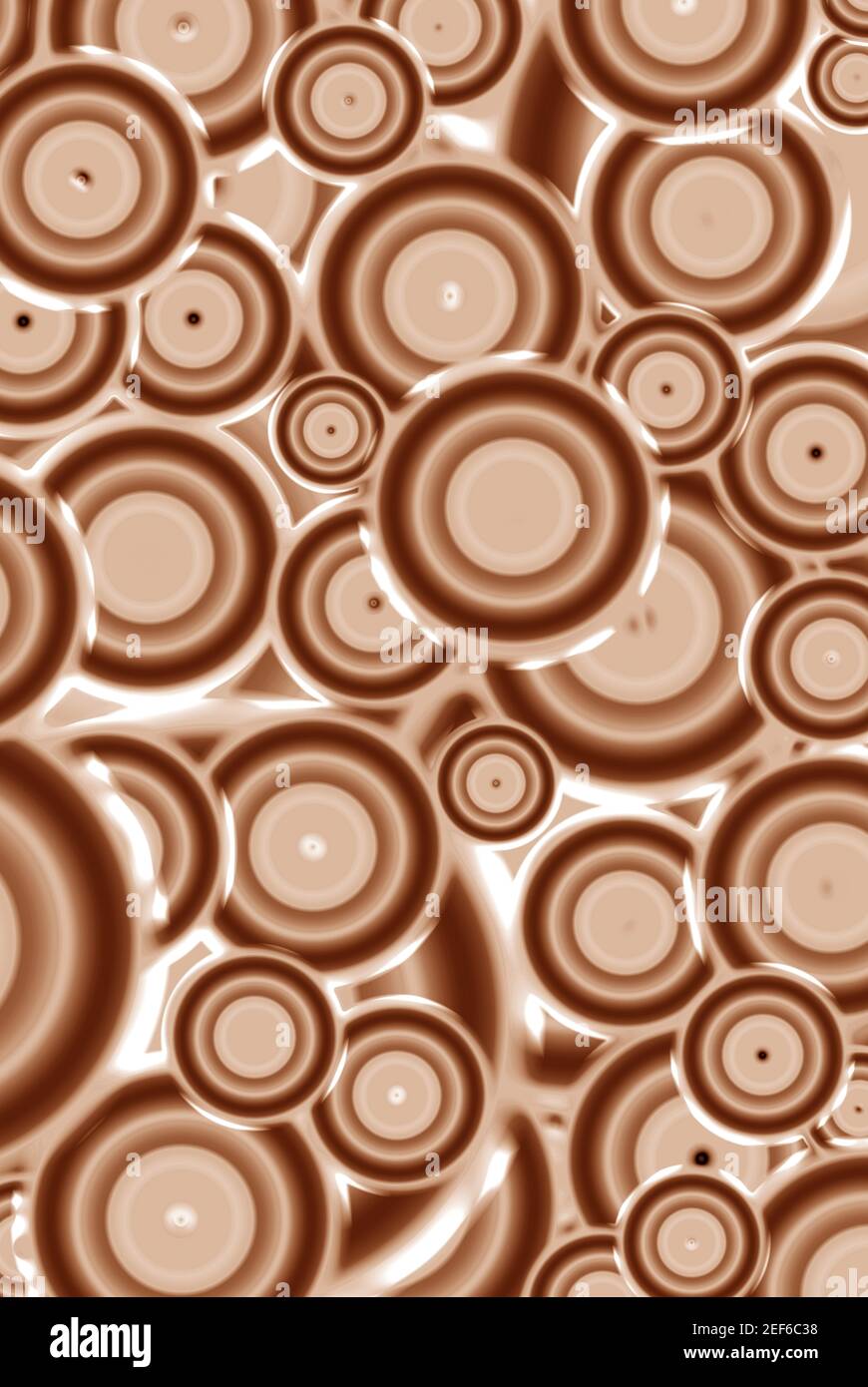 Image verticale du motif de cercle géométrique sans couture dans le chocolat en dégradé marron Banque D'Images