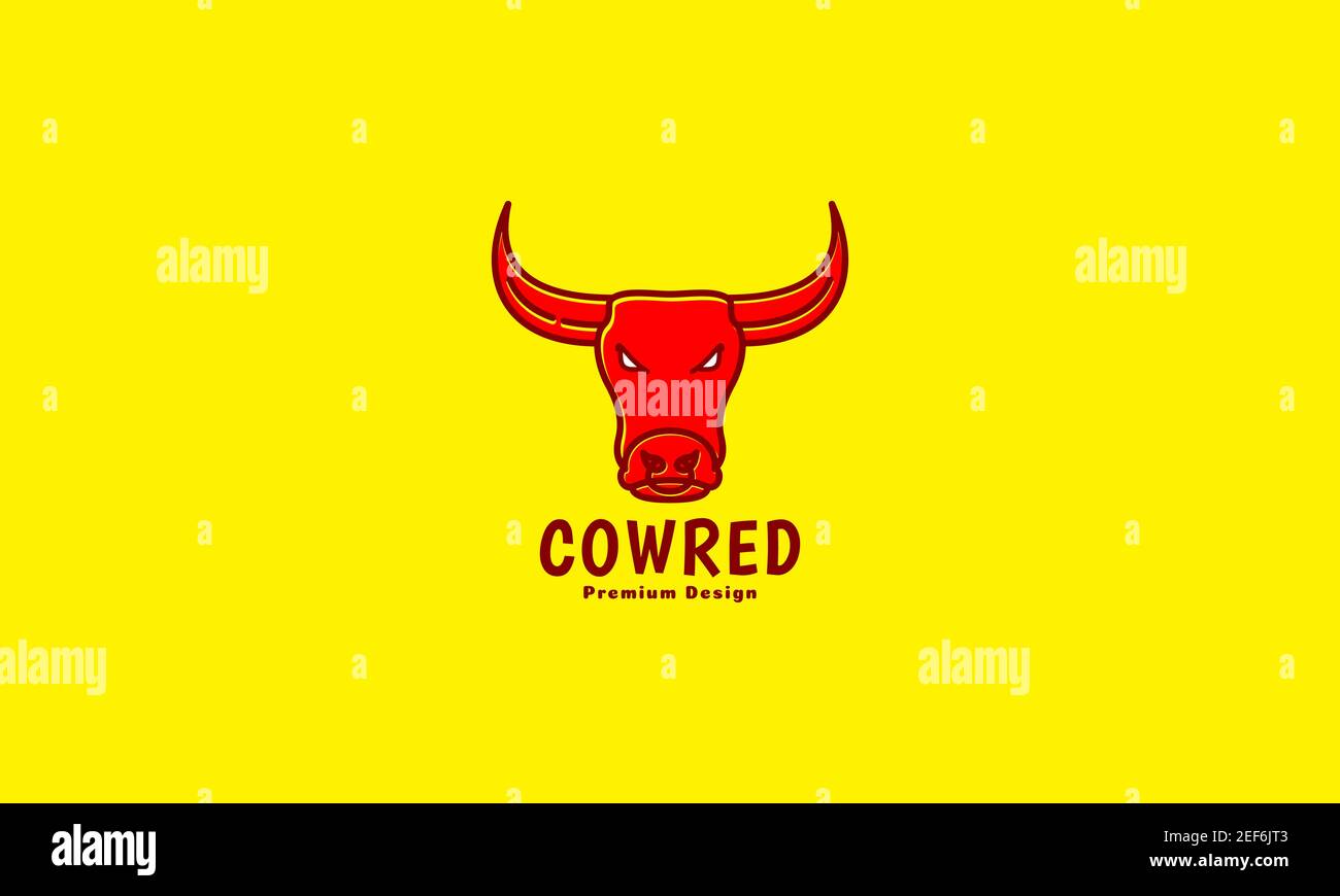 tête d'animal vache rouge moderne logo design symbole d'icône de vecteur illustration Illustration de Vecteur