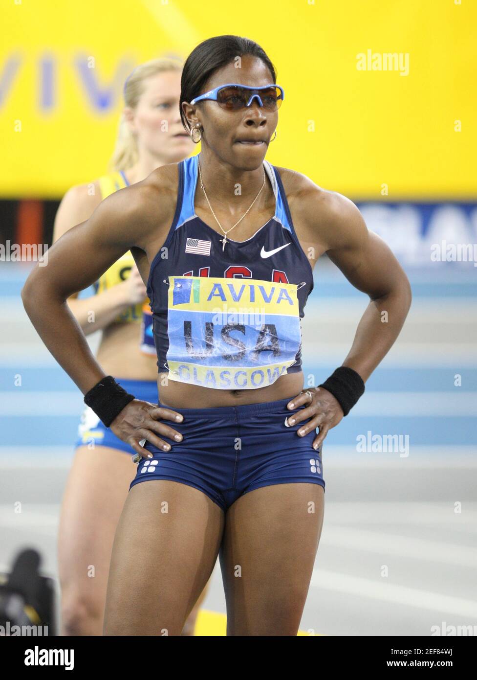 Athlétisme - Aviva International Match - Kelvin Hall, Glasgow - 31/1/09  Femme 60m - Angela Williams of the USA crédit obligatoire: Action Images / John  Clifton Photo Stock - Alamy