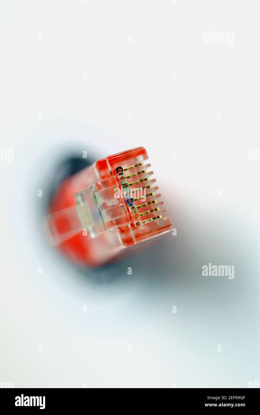 Vue en grand angle d'une fiche de connexion réseau Banque D'Images