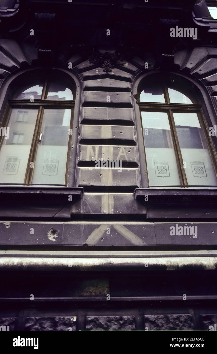 Wien, Einschusslöcher aus avril 1945 (Kampf um Wien) Banque D'Images