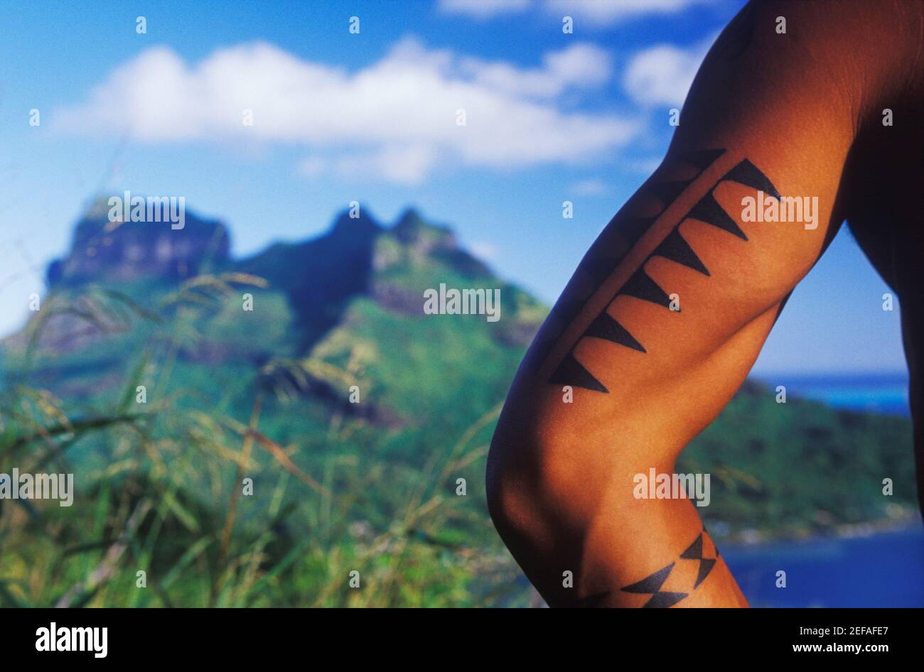 Tatouage sur un bras de manÅs, Hawaii, Etats-Unis Banque D'Images