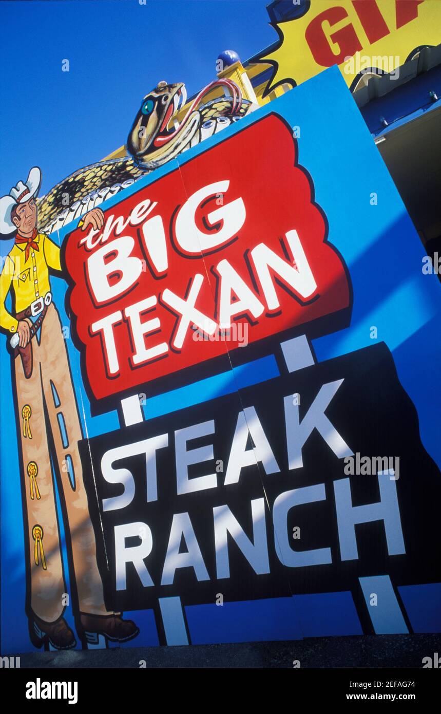 Gros plan d'une affiche de magasin, Texas, États-Unis Banque D'Images