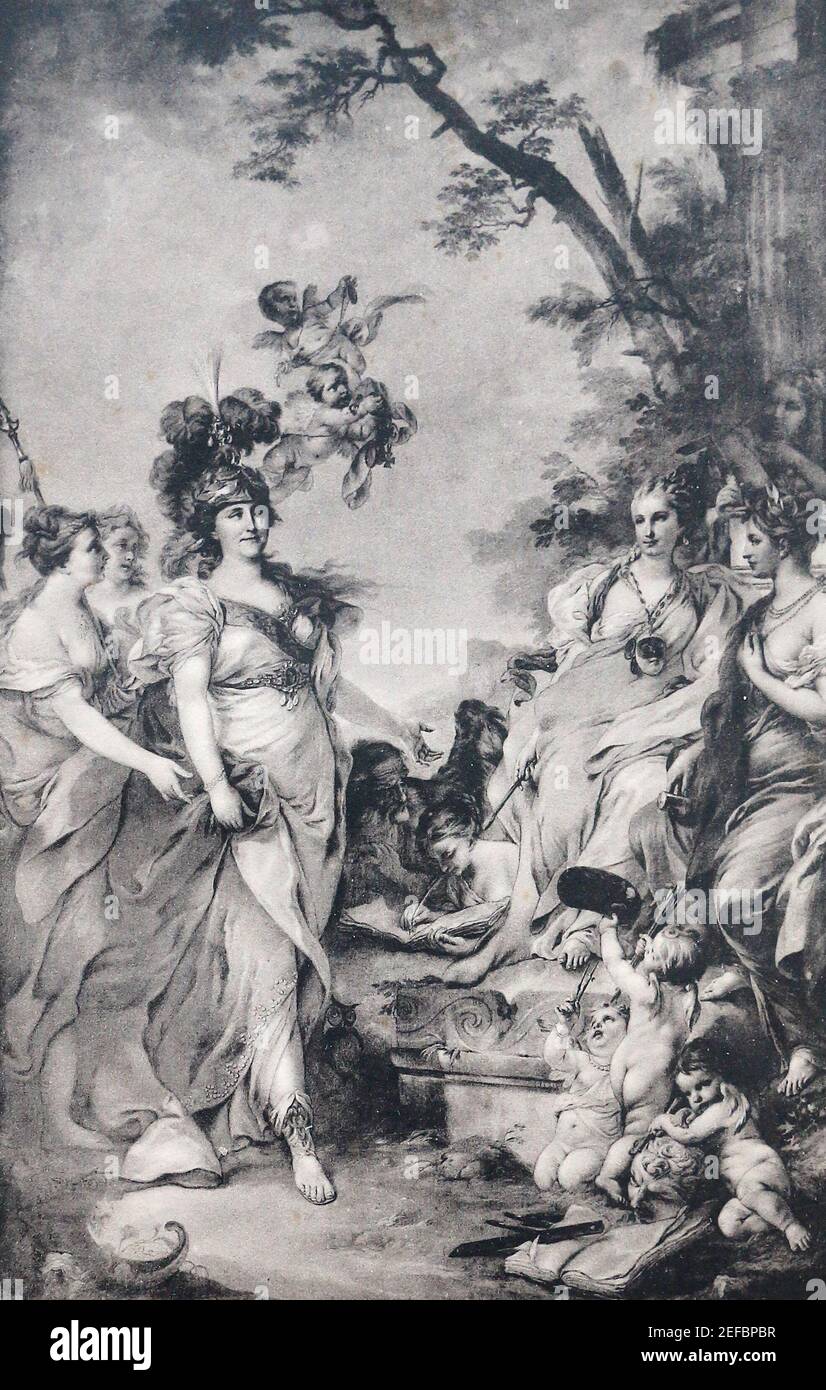 L'impératrice russe Catherine II dans la peinture du Nord Minerva réalisée par Stefano Torelli en 1770. Banque D'Images