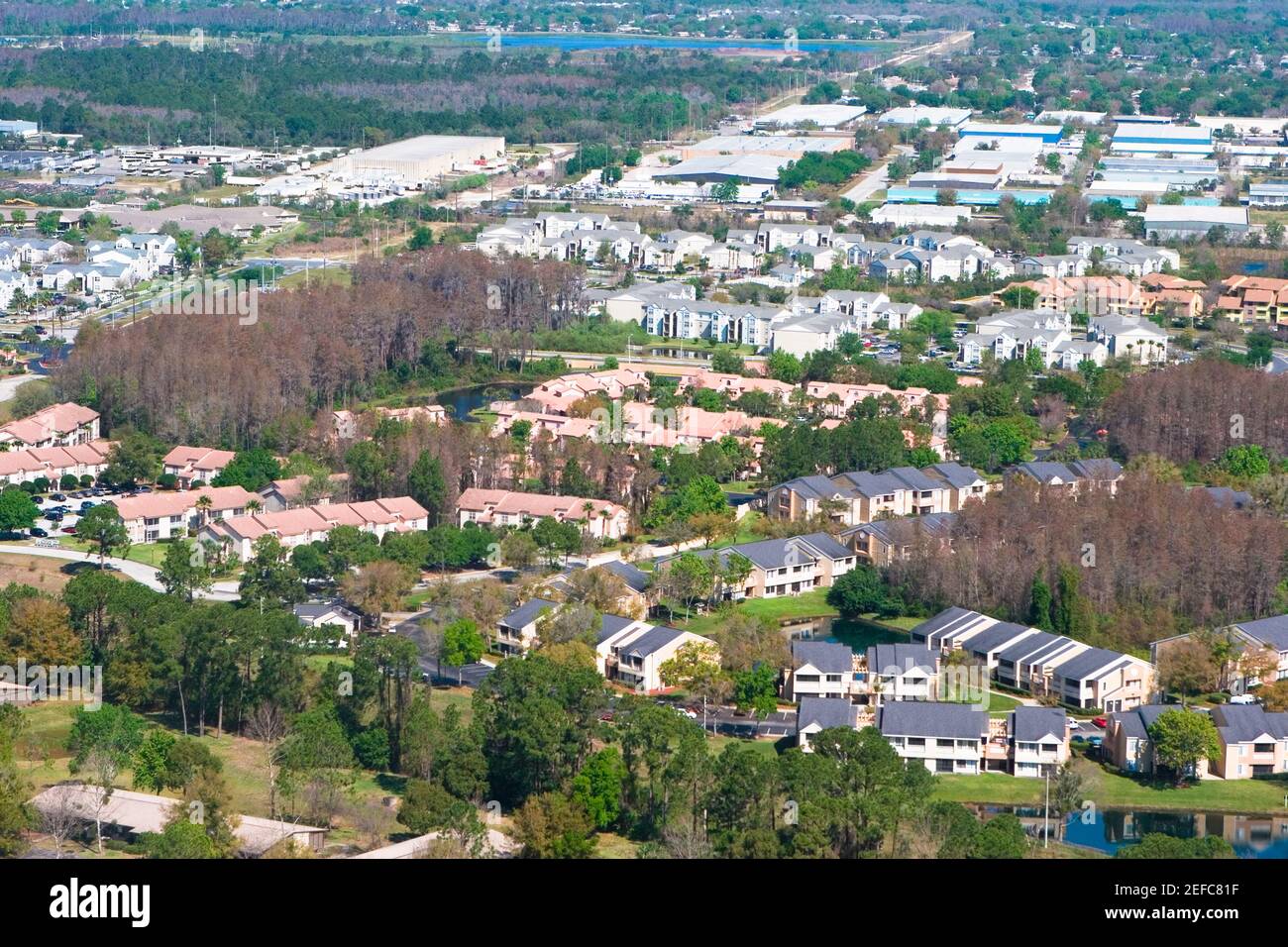 Vue aérienne des bâtiments d'une ville, Orlando, Floride, États-Unis Banque D'Images
