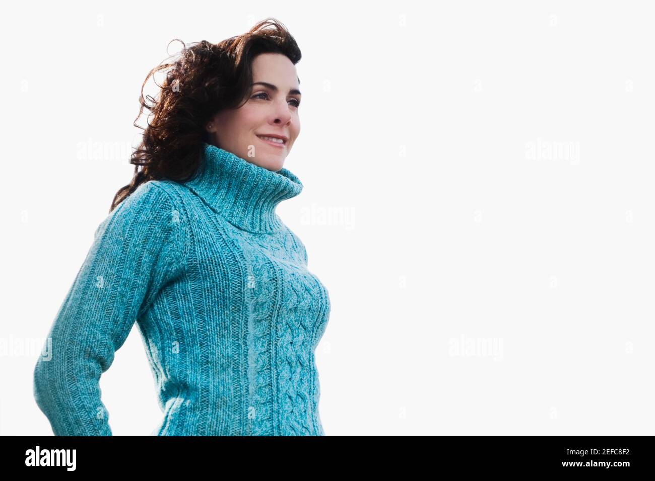 Gros plan d'une femme mûre souriant Banque D'Images