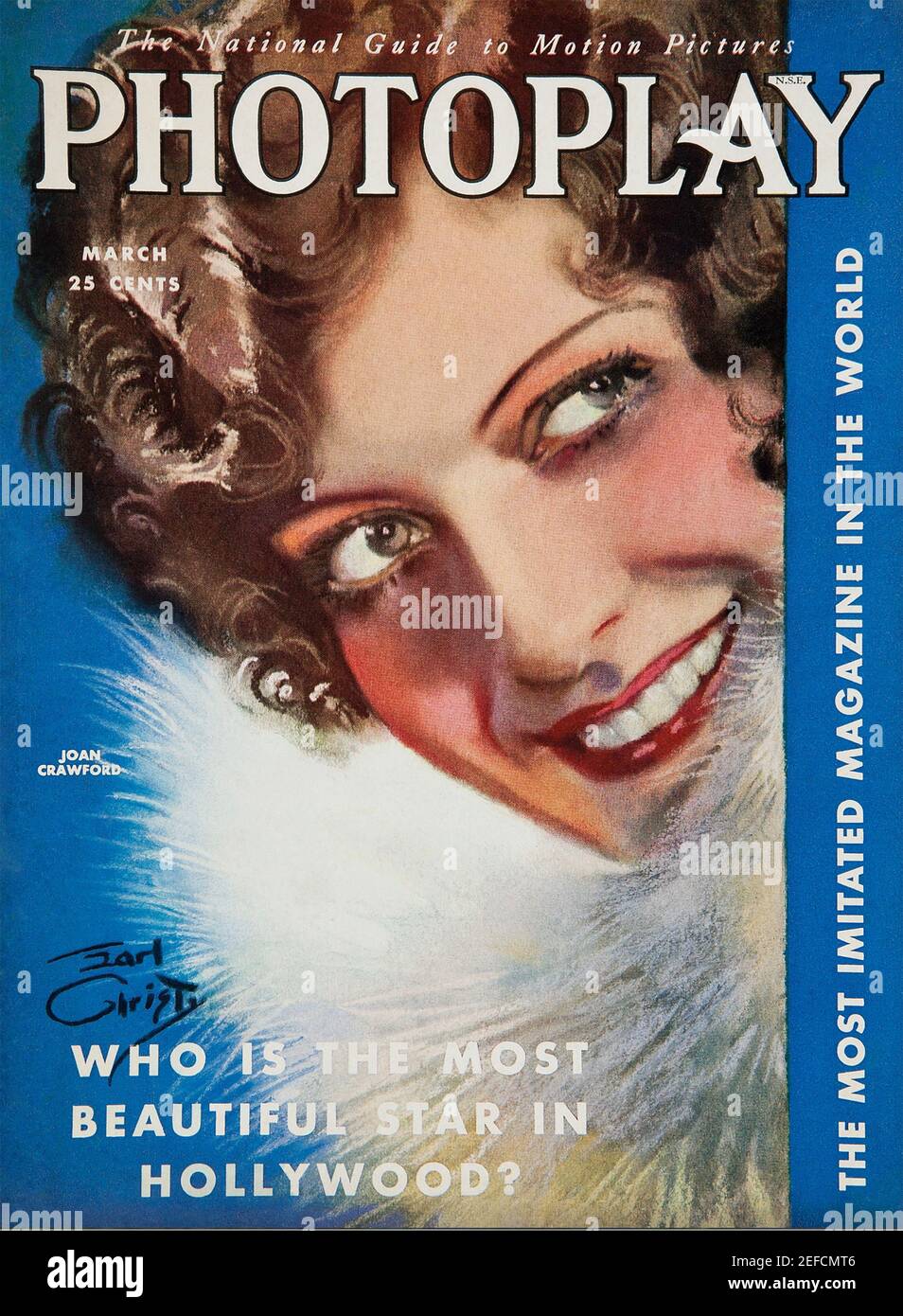 JOAN CRAWFORD (c 1905-1977) actrice américaine sur la couverture de Photoplay en mai 1930. Banque D'Images