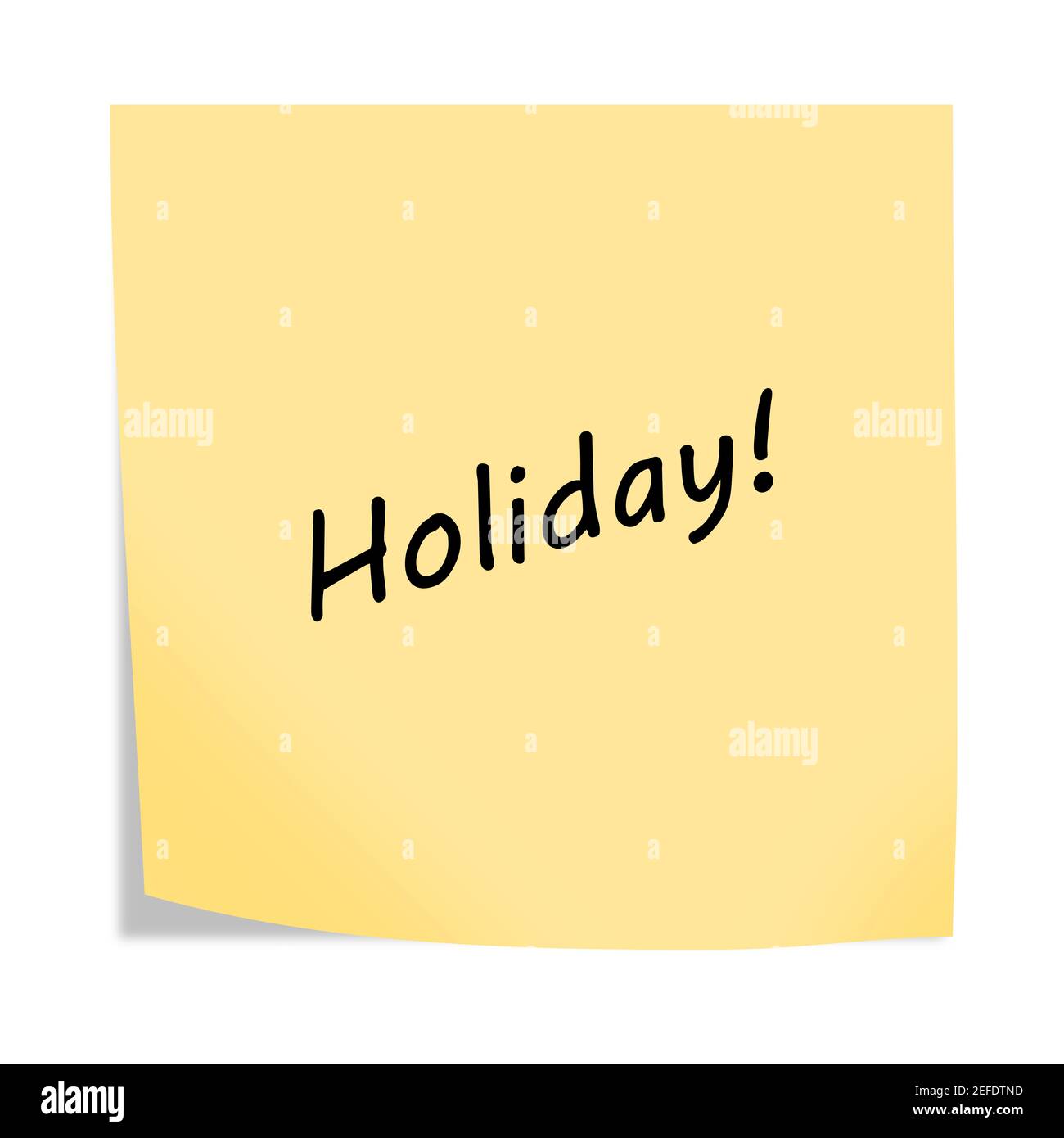 Holiday 3d illustration post note rappel sur blanc avec clipping chemin Banque D'Images