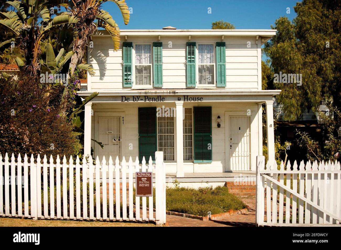 Façade de la maison Derby-Pendleton, vieille ville de San Diego, Californie, États-Unis Banque D'Images