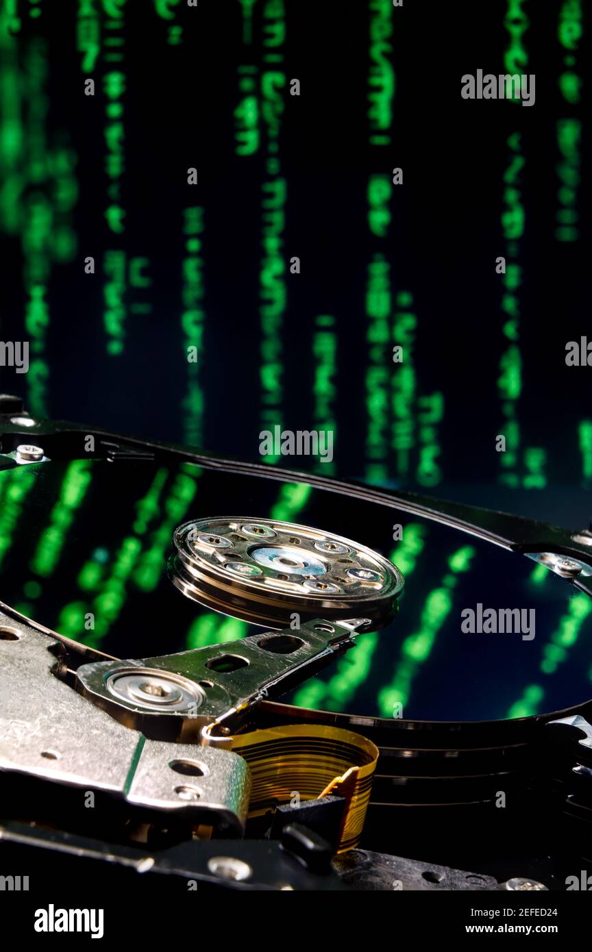 Disque dur mécanique HDD avec patern matriciel Banque D'Images