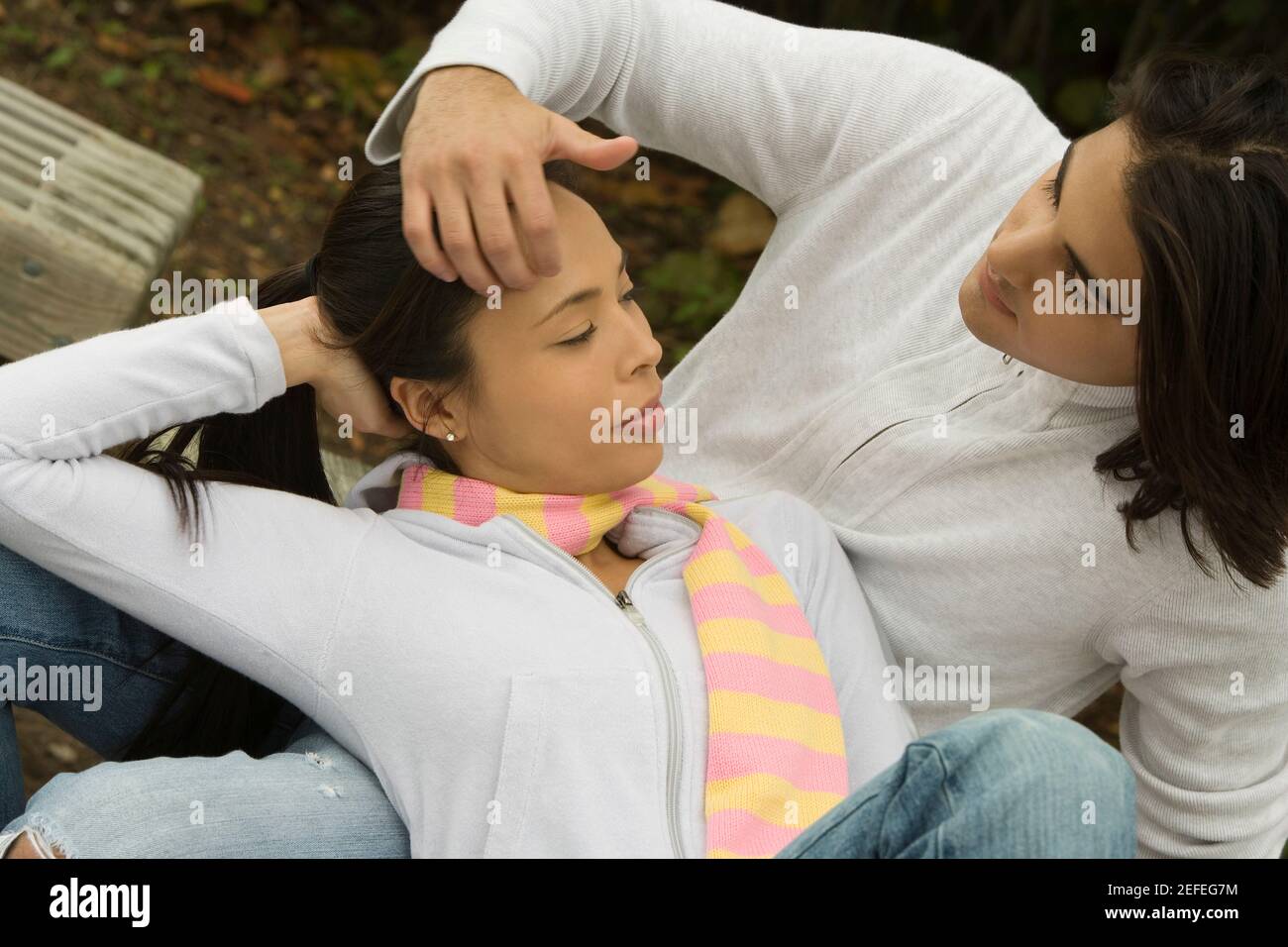 High angle view of a young woman Banque D'Images