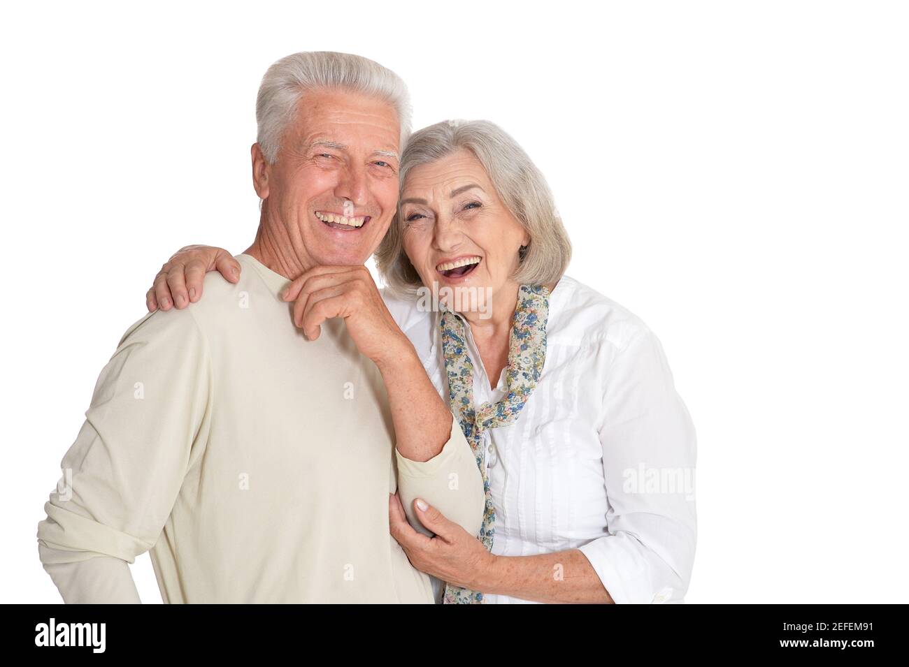 Portrait of a happy senior couple posing Banque D'Images