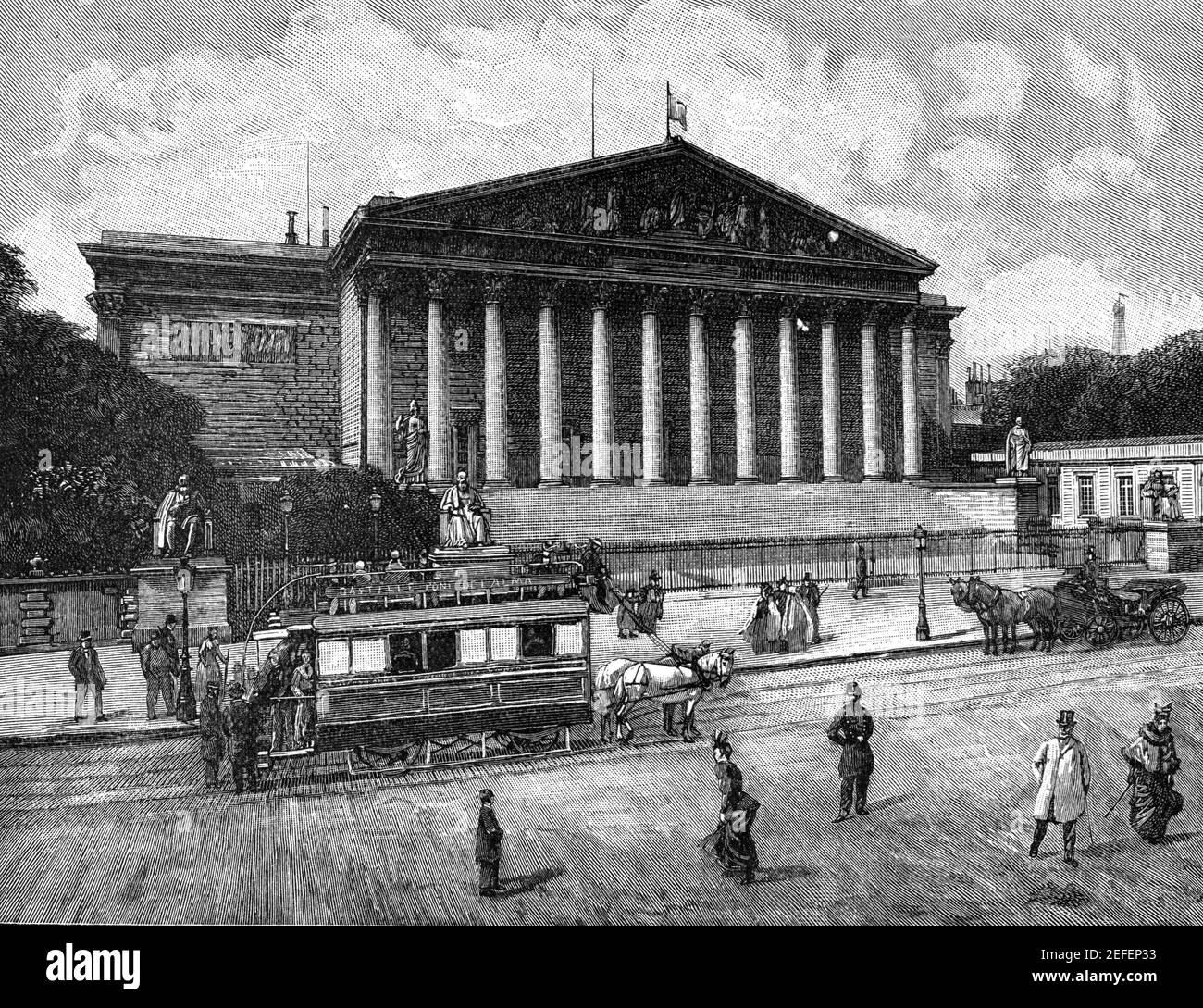 L'extérieur de la Chambre des députés, Paris, 1872 Banque D'Images