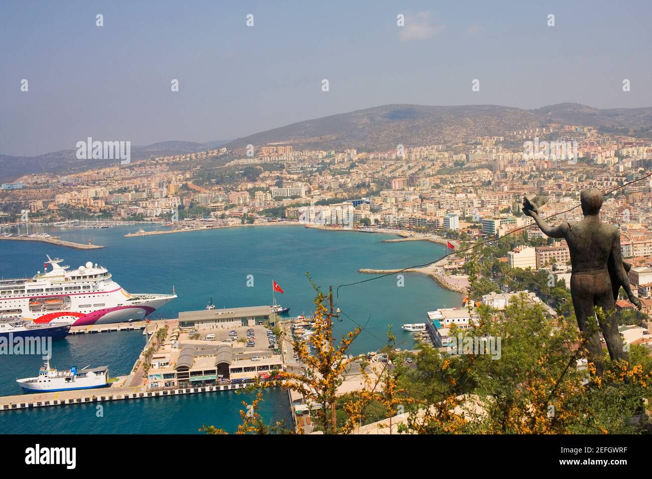 Vue en grand angle d'un paysage urbain, Ephèse, Turquie Banque D'Images