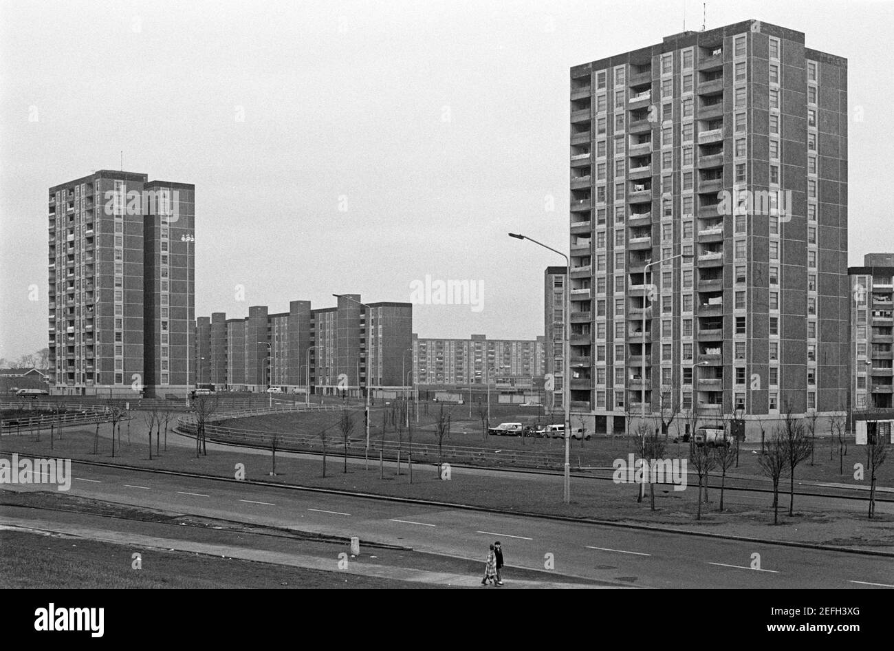 Tower Blocks, Ballymun, janvier 1986, Dublin, République d'Irlande Banque D'Images