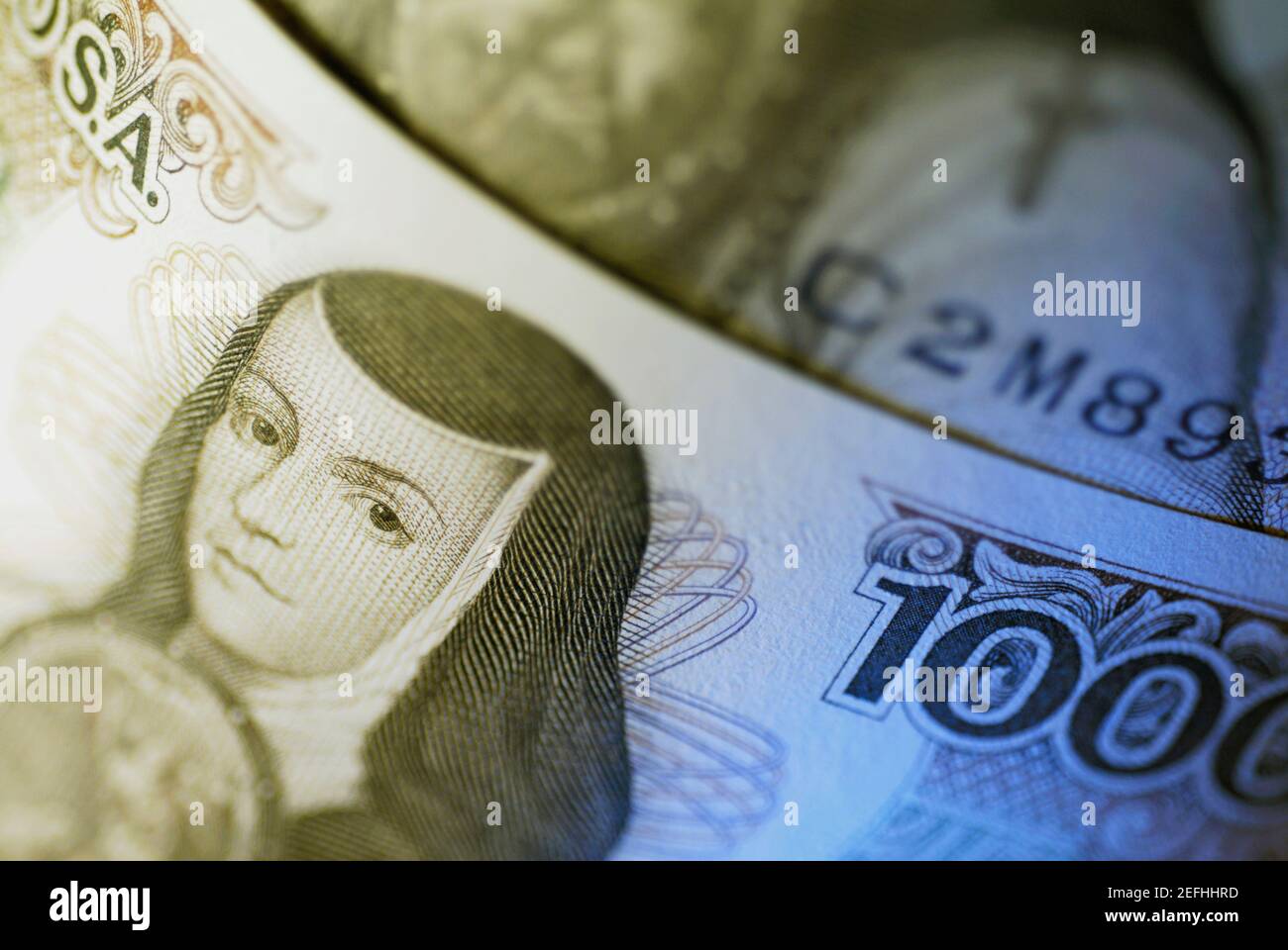 Gros plan d'une facture de mille dollars Banque D'Images Gros plan d'une facture de mille dollars Banque D'Images