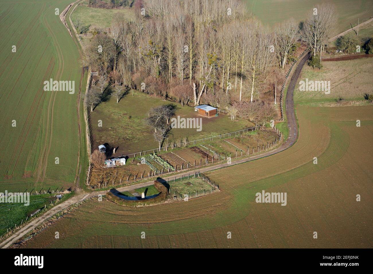 Vue aérienne de Chaussy, département du Val-d'Oise en Ile-de-France, canton de Magny-en-Vexin Banque D'Images