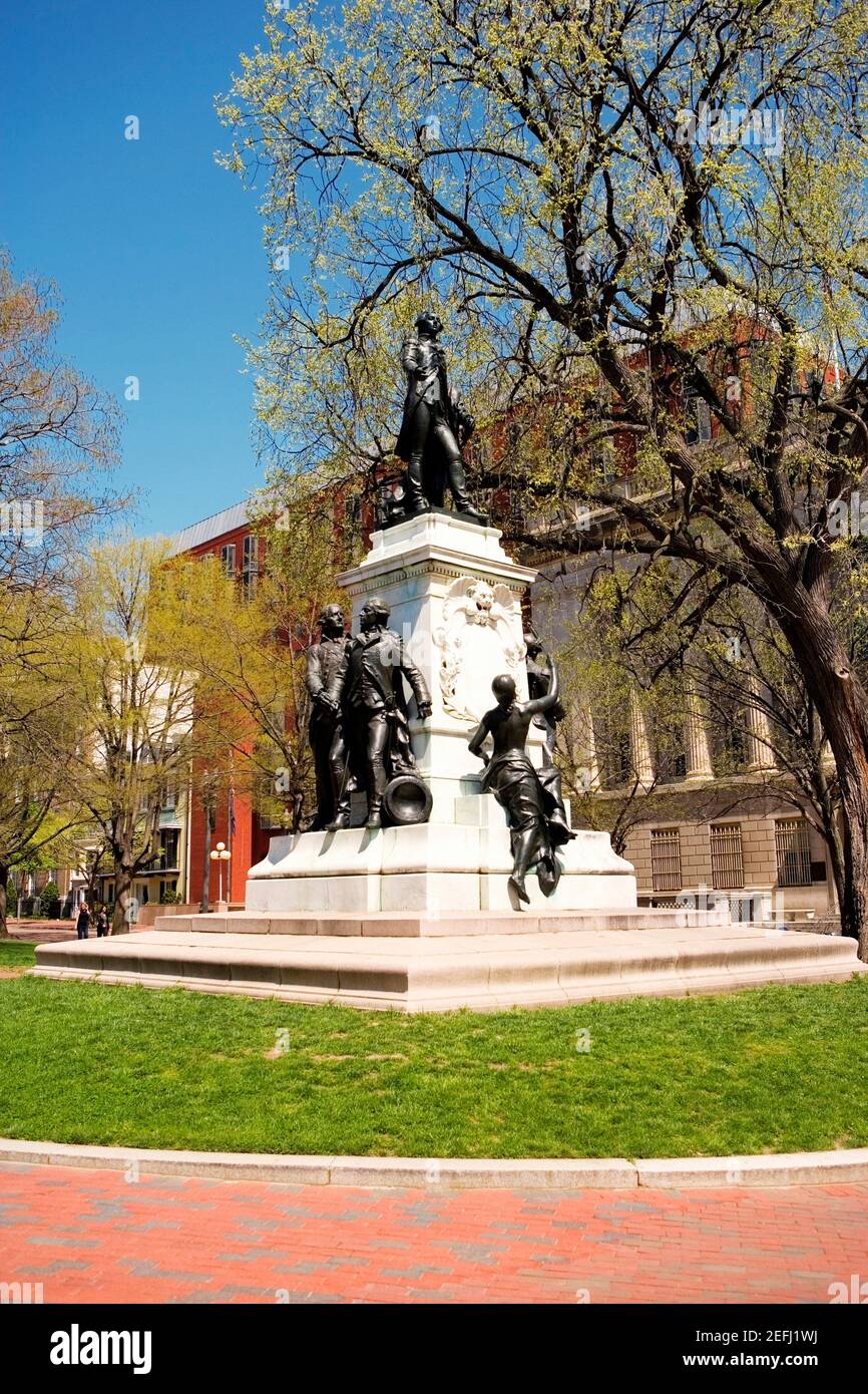 Statue du général de division (US) Marquis de Lafayette, Lafayette Park, Washington DC, Etats-Unis Banque D'Images Statue du général de division (US) Marquis de Lafayette, Lafayette Park, Washington DC, Etats-Unis Banque D'Images