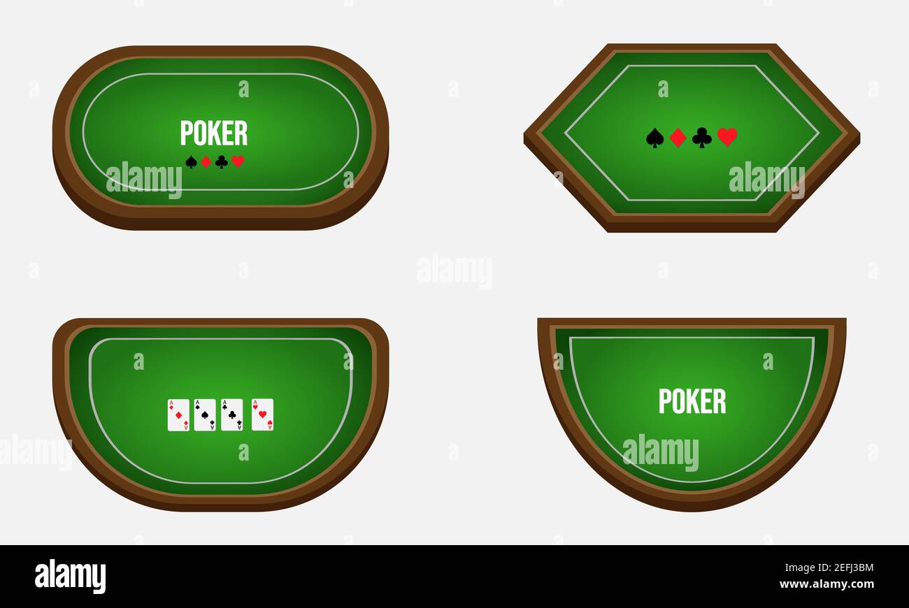 Ensemble de quatre tables de poker de forme différente pour la conception de jeu de client de poker et l'interface utilisateur dans la conception plate. Illustration vectorielle isolée sur fond blanc Illustration de Vecteur