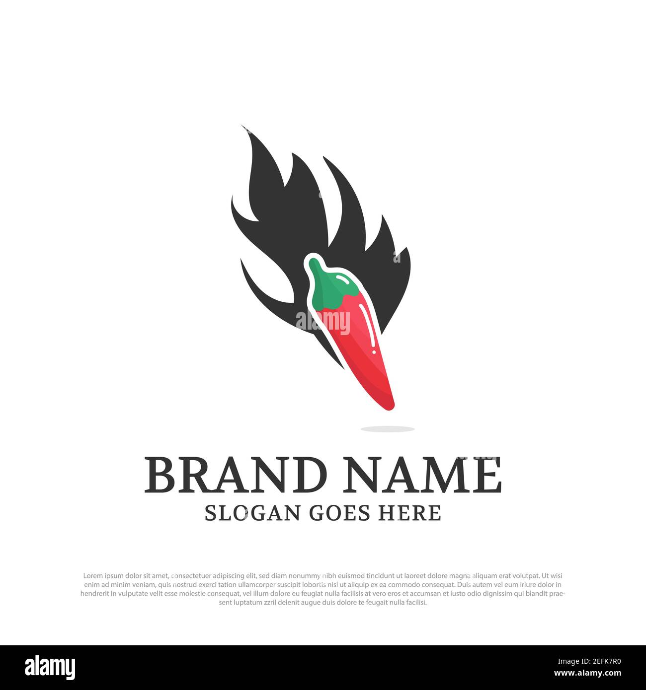 Inspirations pour le logo Chili et flamme noire, idéal pour les aliments épicés modèle de marque de logo Illustration de Vecteur