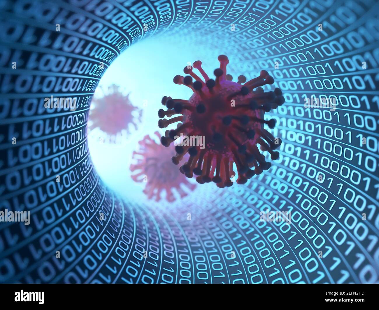 virus dans le flux de données numériques Banque D'Images