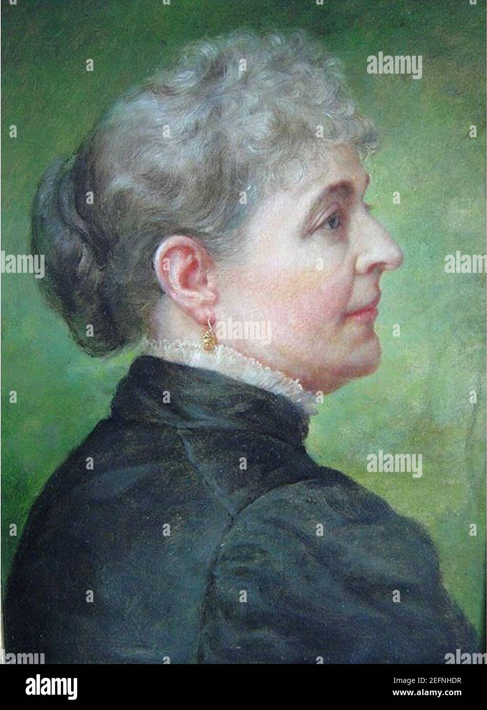 Huile sur toile par Lilly M. Spencer (Lilly Martin Spencer) de Caroline Scott Harrison en profil. Banque D'Images