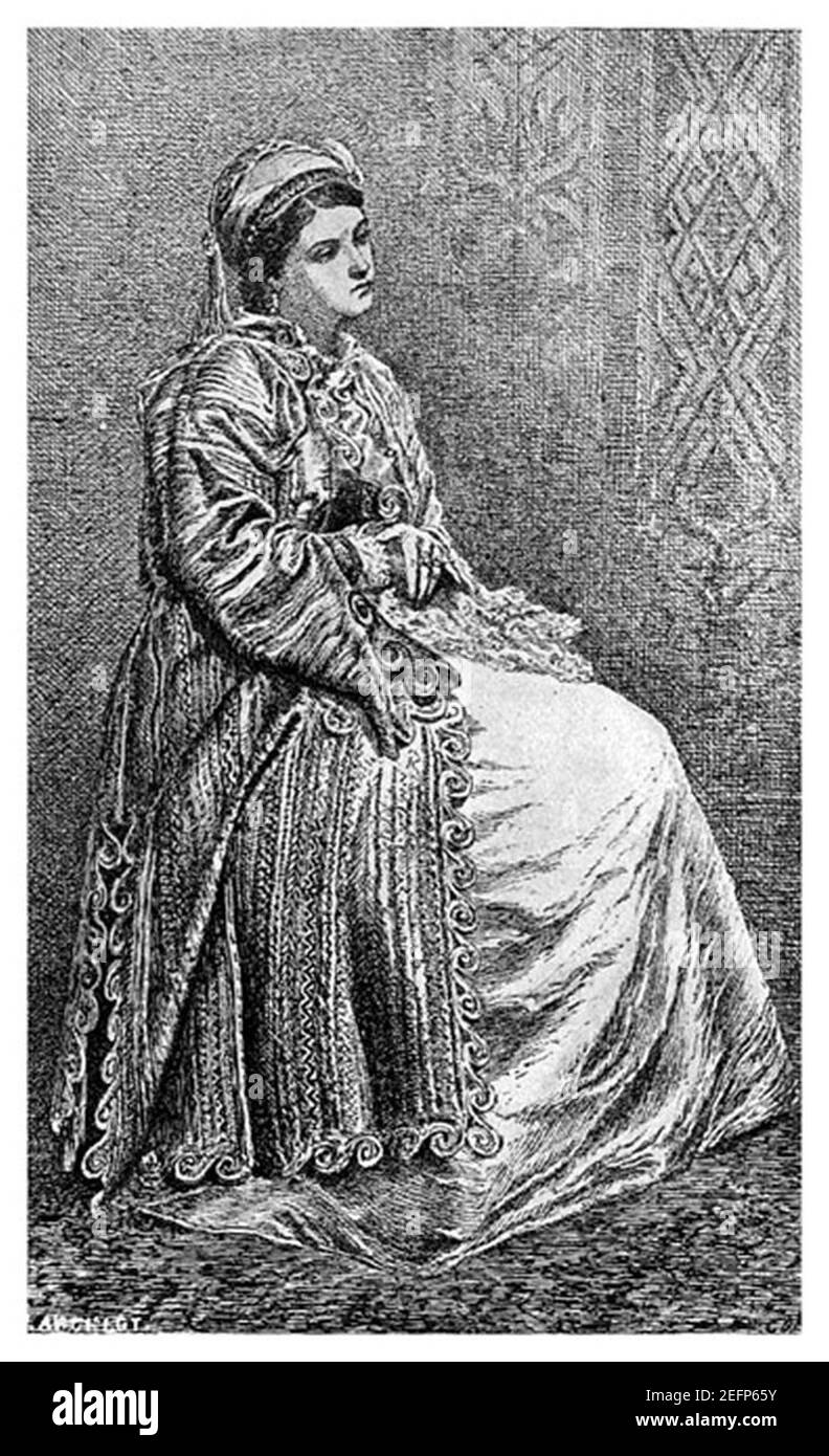 Vêtements de vieille mode, 1860. Banque D'Images