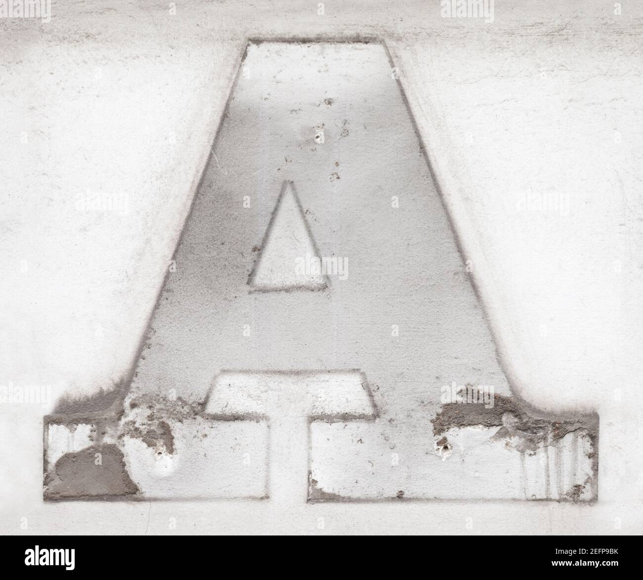 Les traces d'une lettre a disparue Banque D'Images