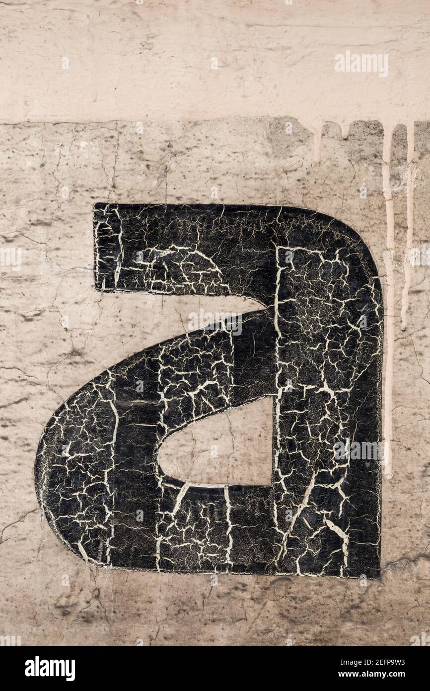 Ancienne lettre a peinte et abîmé Banque D'Images