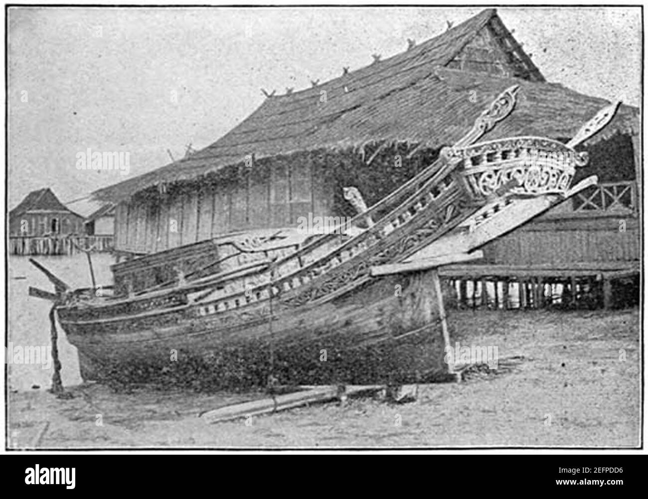 Bateau à voile Old Moro (UNE péniche Bajau lepa). Banque D'Images