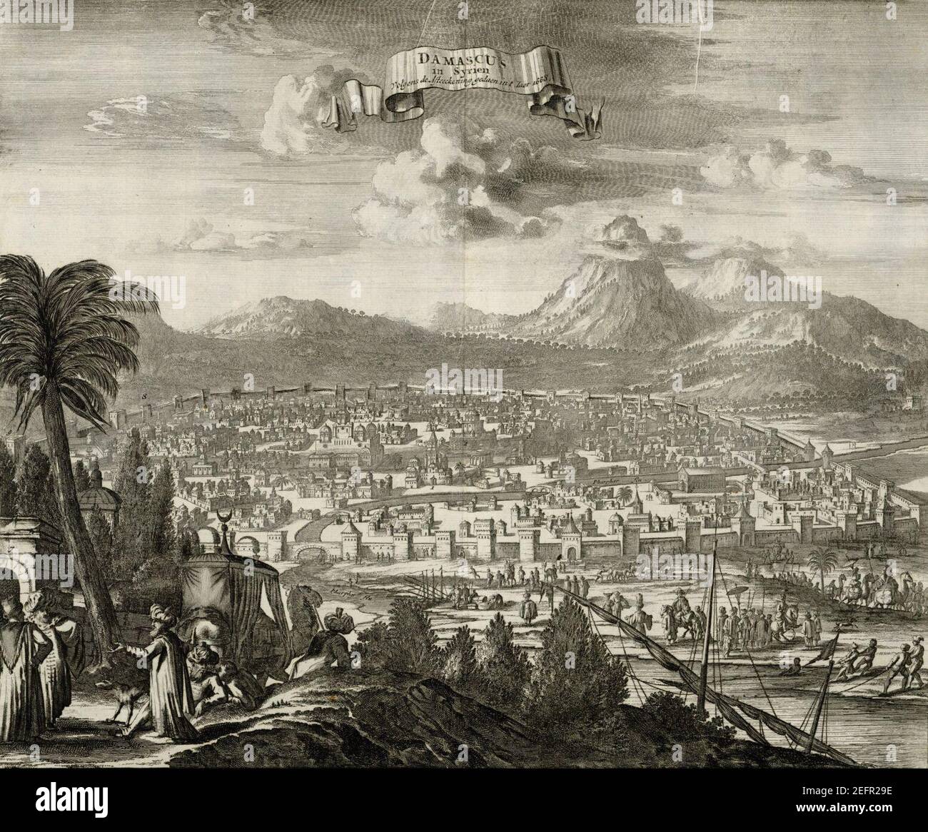 Olfert dapper 1677 damaskus. Banque D'Images