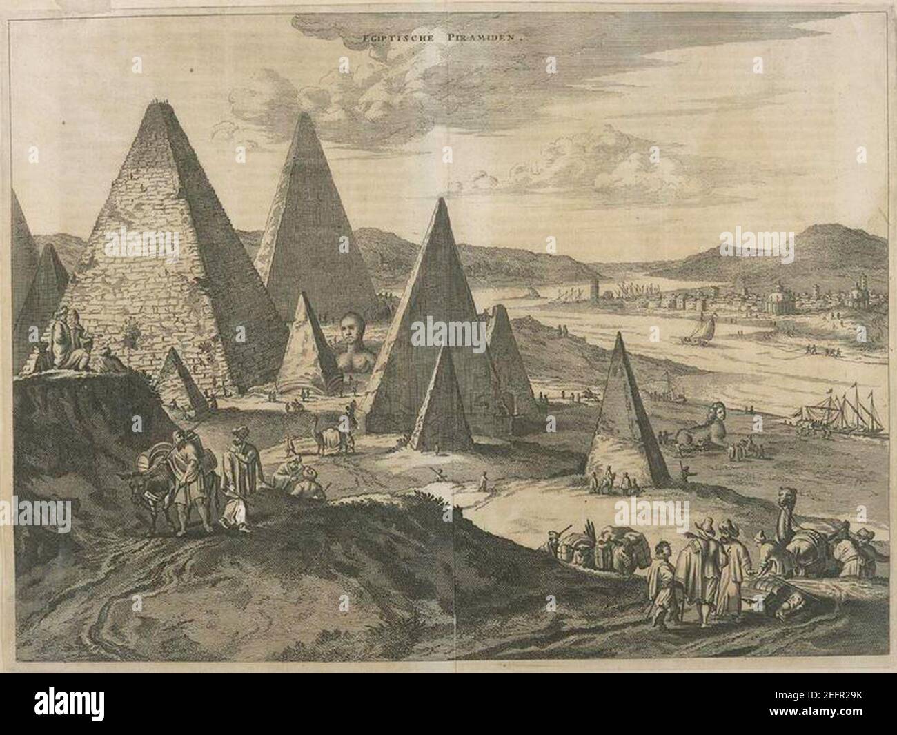 Olfert Dapper Egiptische Piramiden 1670. Banque D'Images