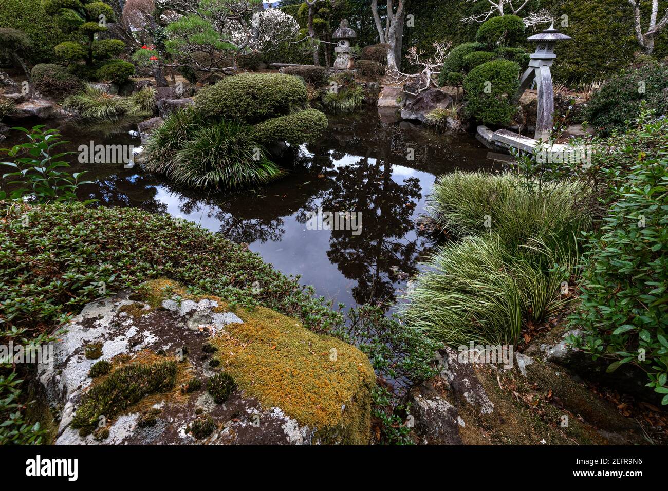 Le temple Rinsenji a été établi il y a 500 ans. Elle est dédiée à Fukurokuju, le dieu du bonheur, de la richesse et de la longévité, l'un des sept dieux lucky Banque D'Images