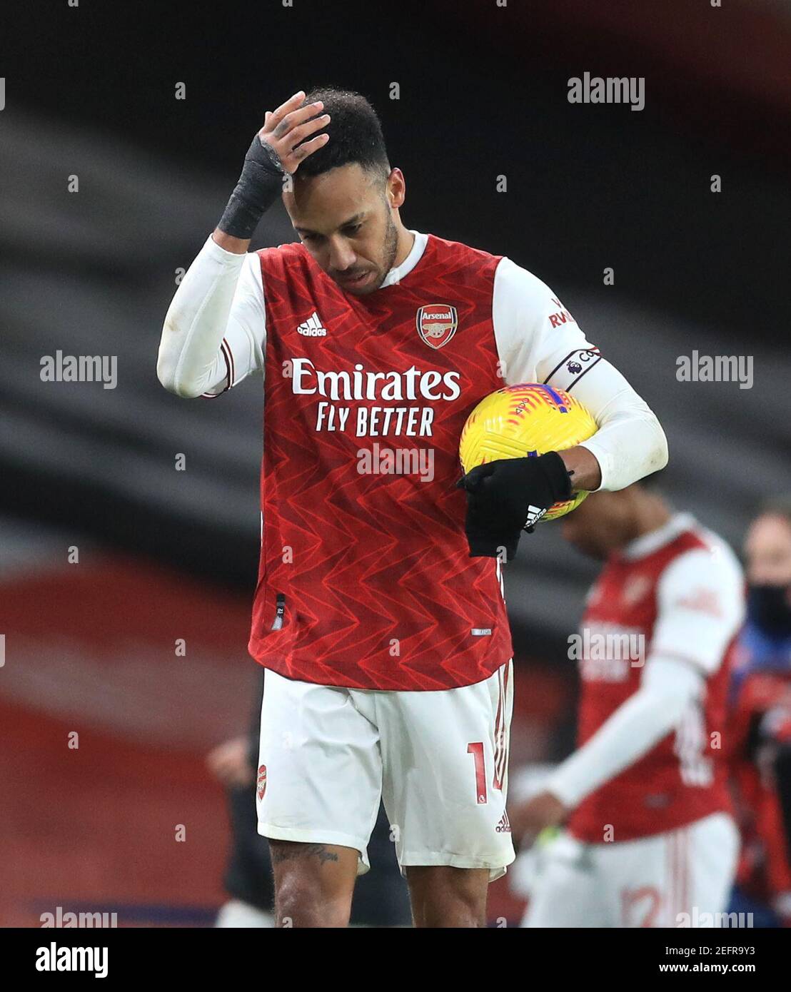 Photo du dossier datée du 14-02-2021 de Pierre-Emerick Aubameyang d'Arsenal. Date de publication : le mercredi 17 février 2021. Banque D'Images
