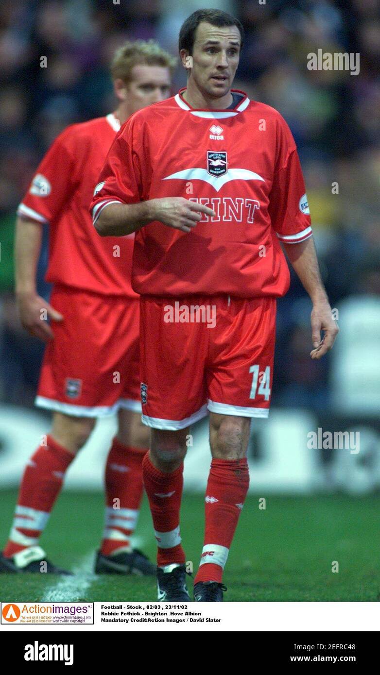 Football - stock , 02/03 , 23/11/02 Robbie Pethick - Brighton & Hove Albion crédit obligatoire:action Images / David Slater Banque D'Images