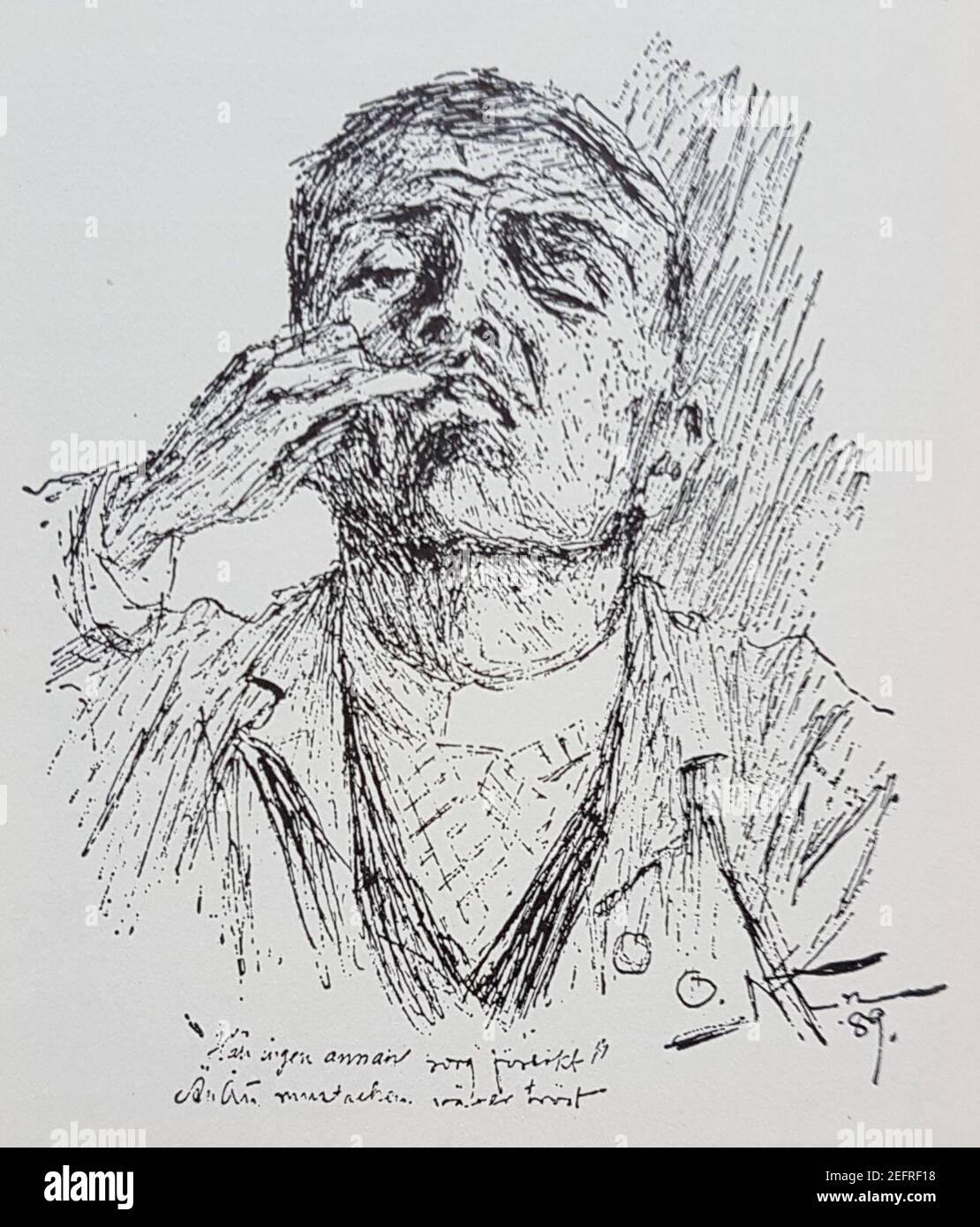 Olof Sager-Nelson självdénätt 1889. Banque D'Images