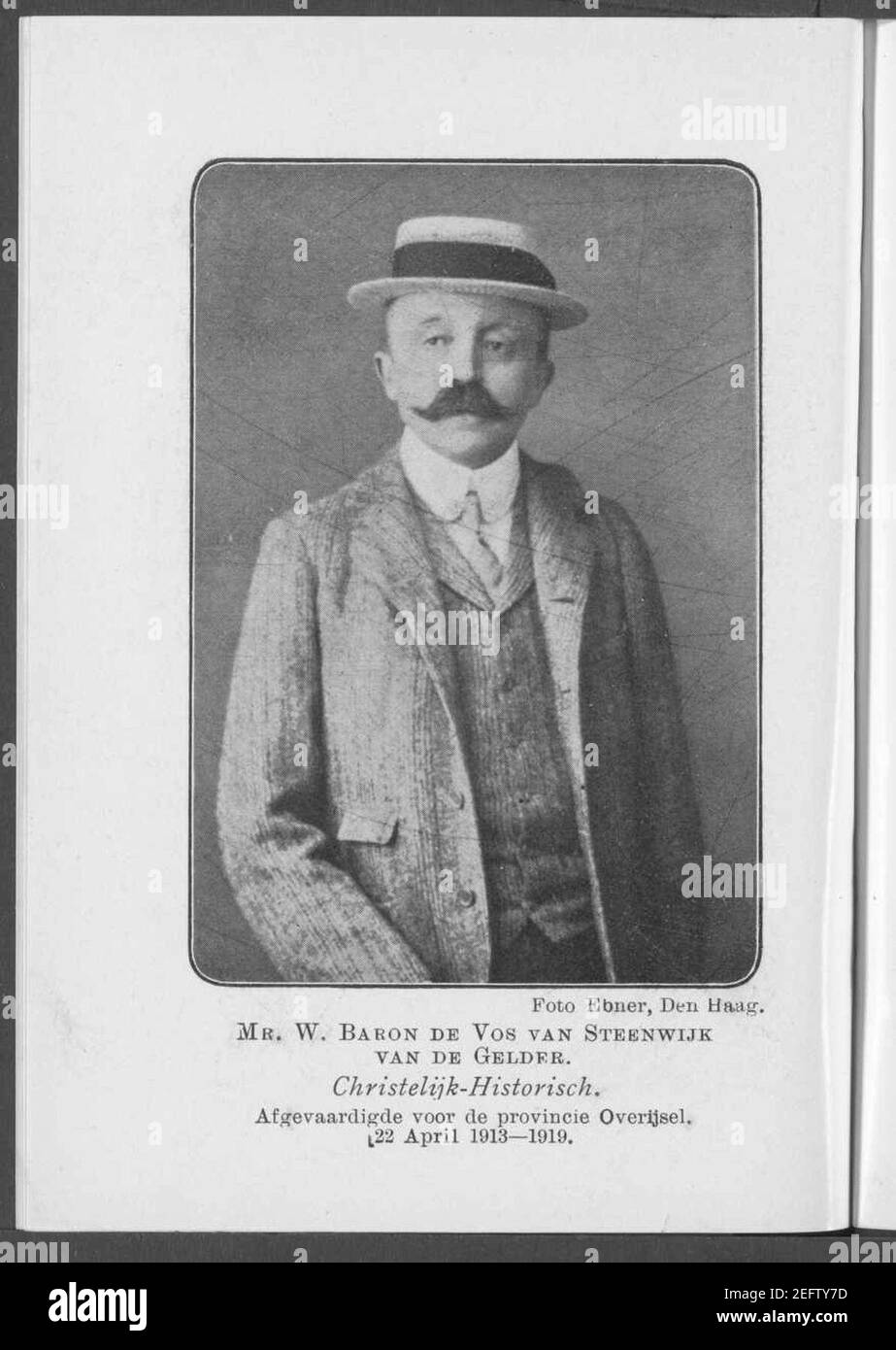 Onze afgevaardigden (1913) - Willem Lodewijk de vos van Steenwijk. Banque D'Images