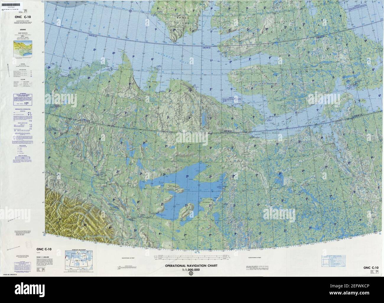 Carte de navigation opérationnelle C-10, 4e édition. Banque D'Images