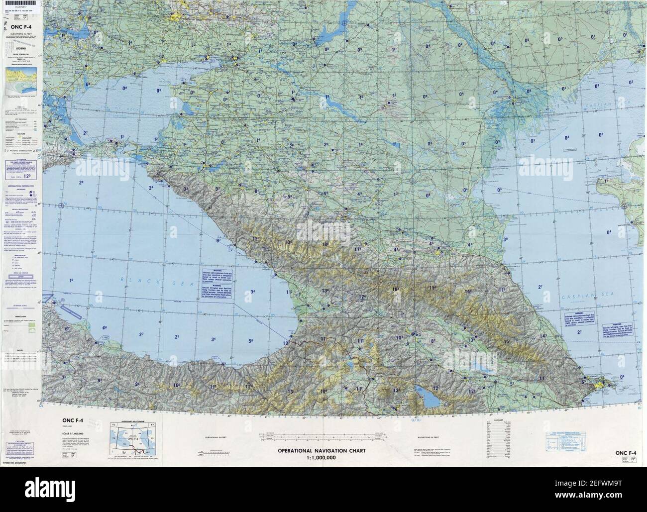 Carte de navigation opérationnelle F-4, 7e édition. Banque D'Images