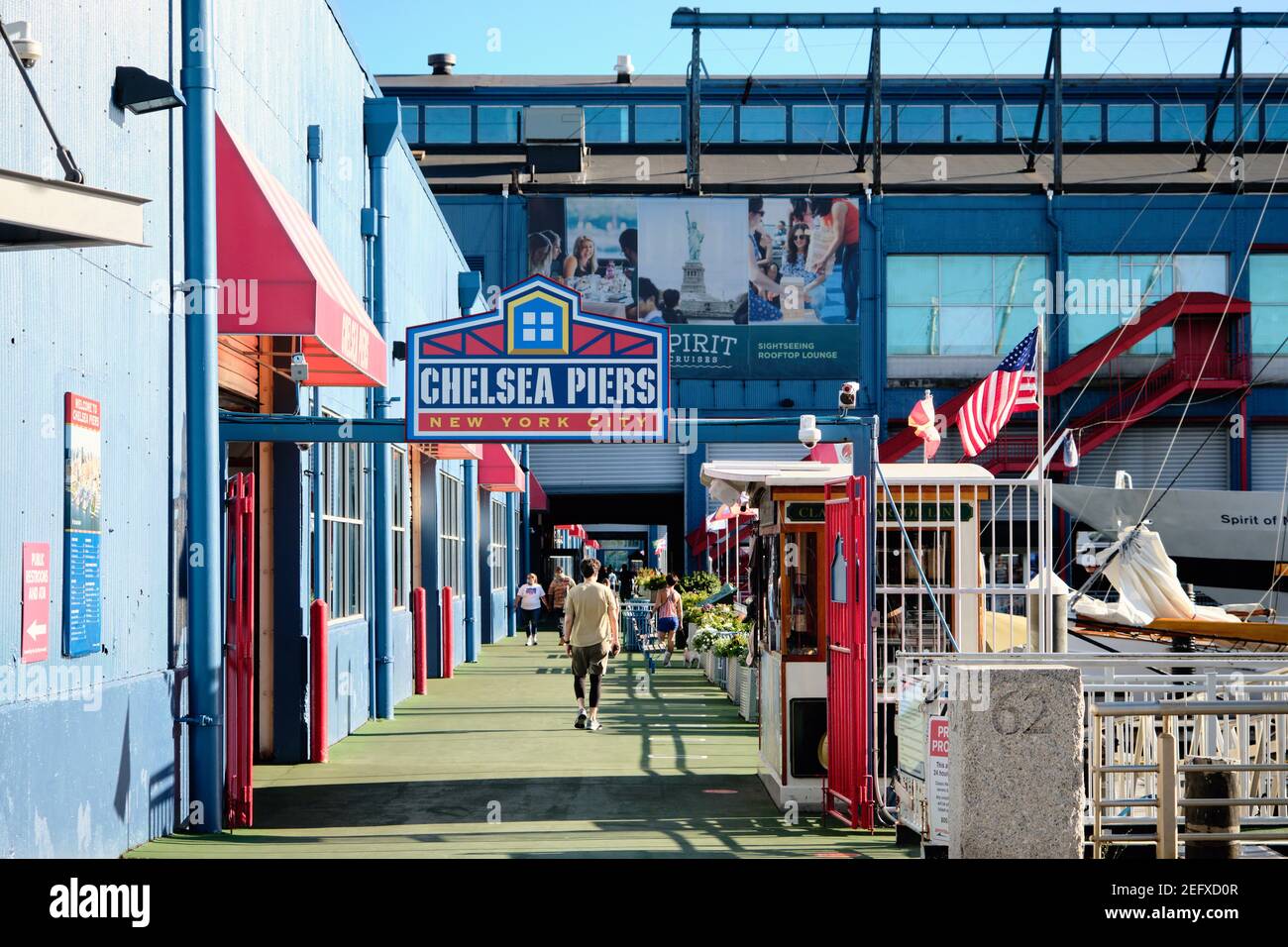 Pier 62 entrée du complexe sportif et de divertissement Chelsea Piers, Manhattan, New york City, États-Unis Banque D'Images