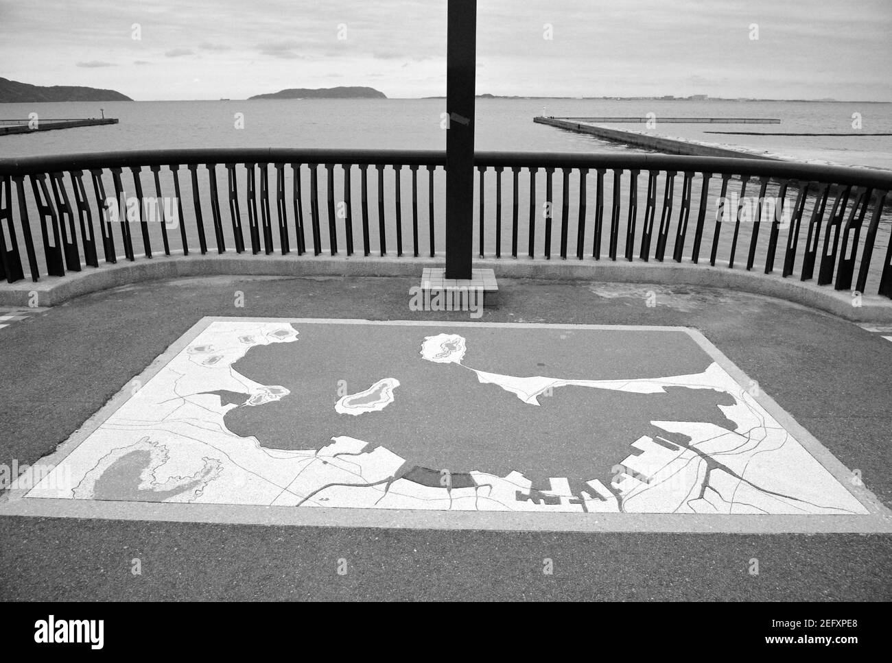 Une carte de la magnifique baie de Hakata à la plage de Meinohama, Fukuoka JP Banque D'Images