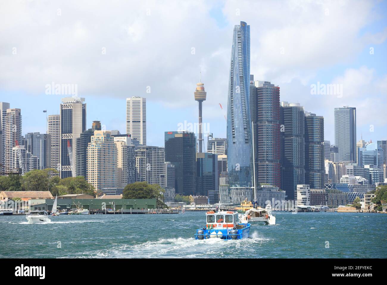 Bateaux le week-end dans le port de Sydney, près de Barangaroo et du centre-ville de Sydney. Banque D'Images