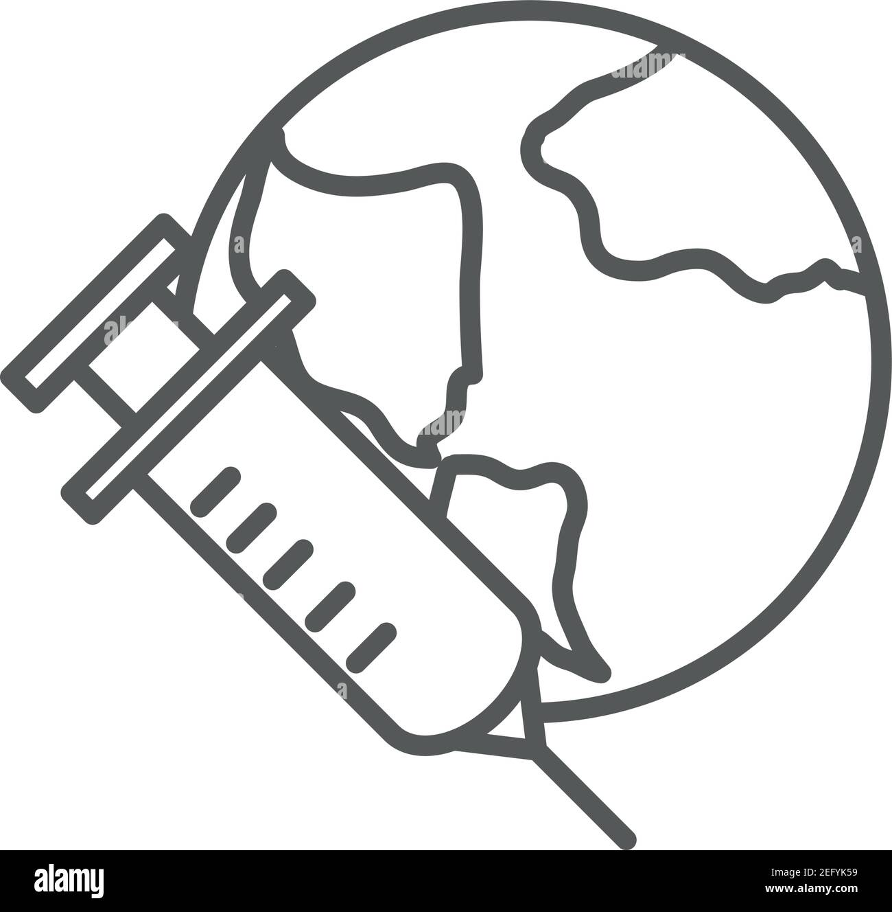 vaccin science medical seringue world campaign vector illustration line icône arrière-plan blanc Illustration de Vecteur